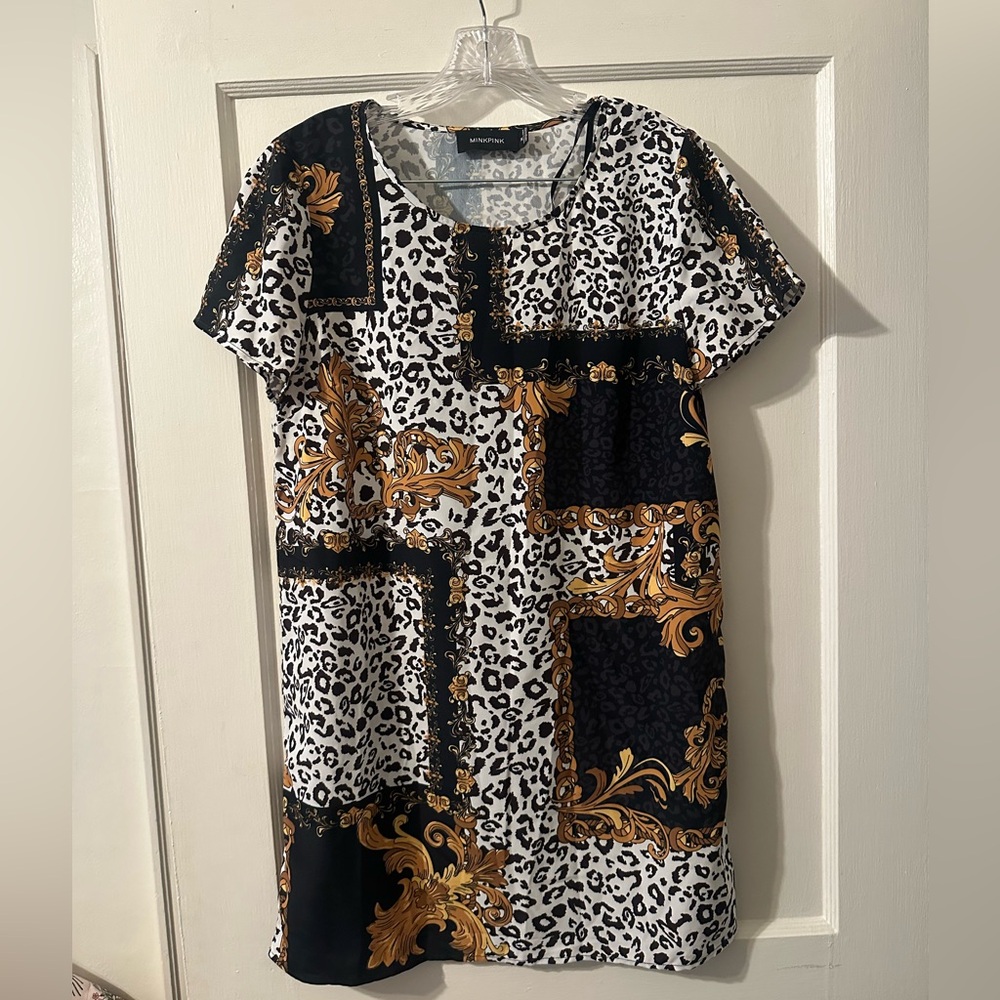 MINKPINK Dress with Gold Accents NWOT M Medium